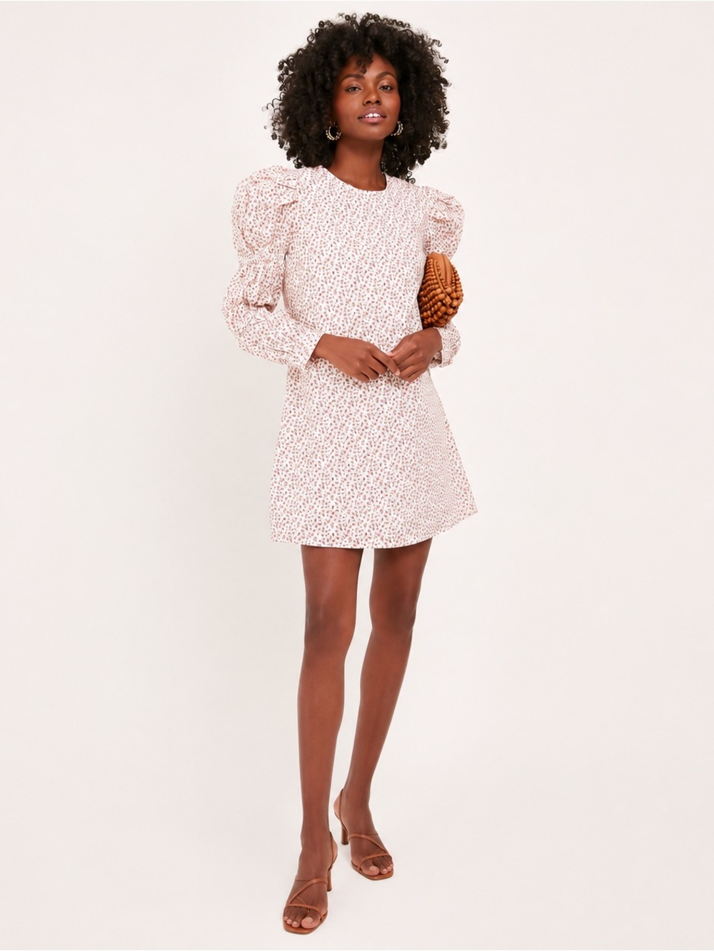 NEW Tuckernuck Hyacinth House Textured Pink Floral Puff Sleeve Clemon Mini Dress